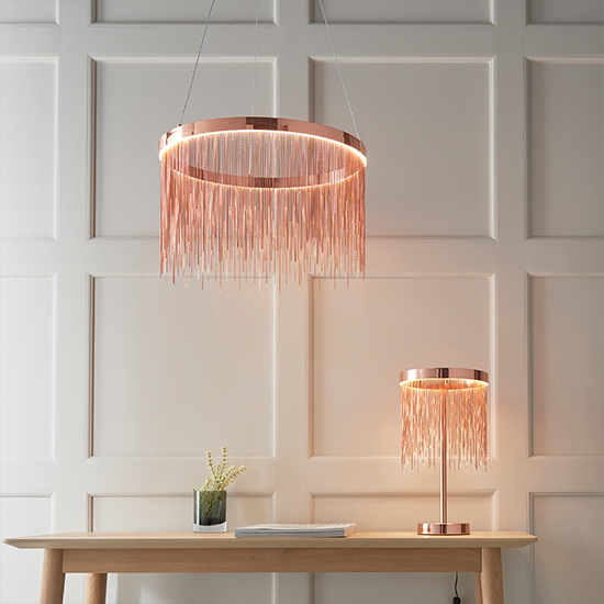 Zelma LED Table Lamp In Brushed And Copper