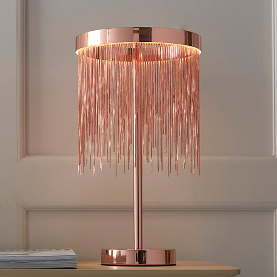 Zelma LED Table Lamp In Brushed And Copper