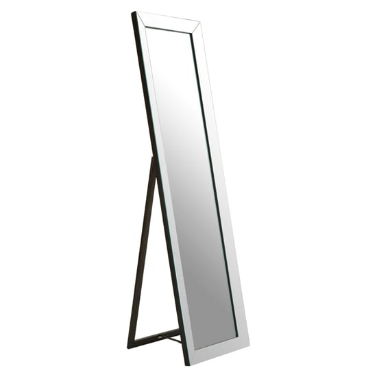 Zelman Floor Standing Cheval Mirror In Silver Frame