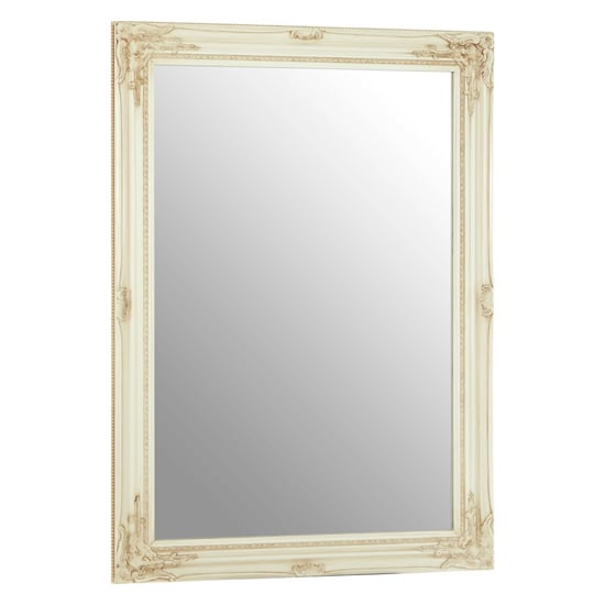 Product photograph of Zelman Wall Bedroom Mirror In Bone White Frame from Furniture in Fashion