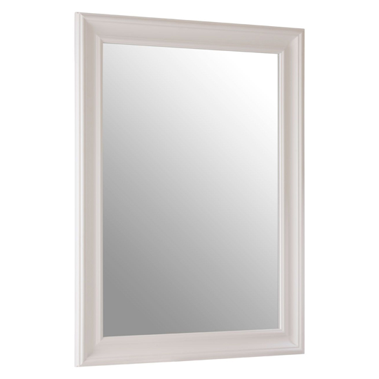 Product photograph of Zelman Wall Bedroom Mirror In Chic White Frame from Furniture in Fashion