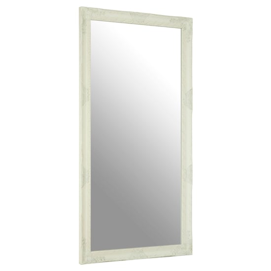 Read more about Zelman wall bedroom mirror in white and brushed gold frame