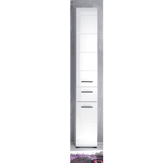 Read more about Zenith bathroom storage cabinet in white with high gloss fronts