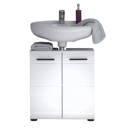 Zenith Bathroom Vanity Unit In White With Gloss Fronts FiF