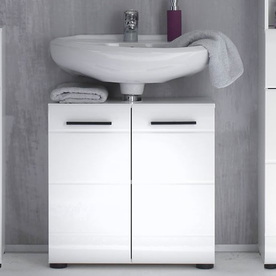 Product photograph of Zenith Bathroom Vanity Unit In White With Gloss Fronts from Furniture in Fashion