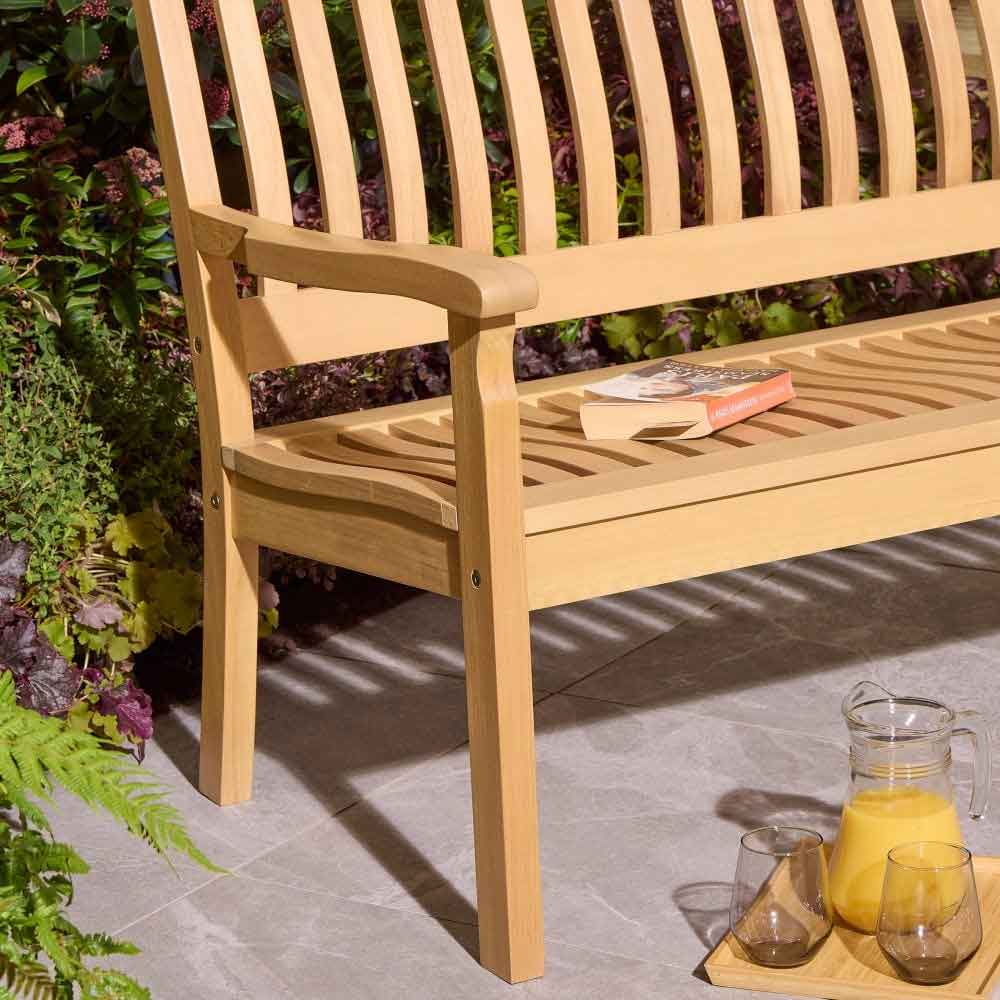 Zenith Wooden Garden 2 Seater Bench In Natural