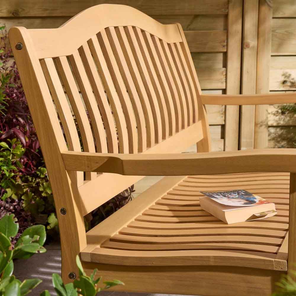 Zenith Wooden Garden 2 Seater Bench In Natural