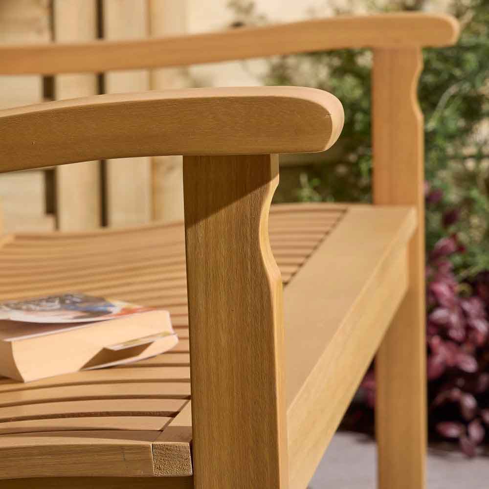 Zenith Wooden Garden 2 Seater Bench In Natural