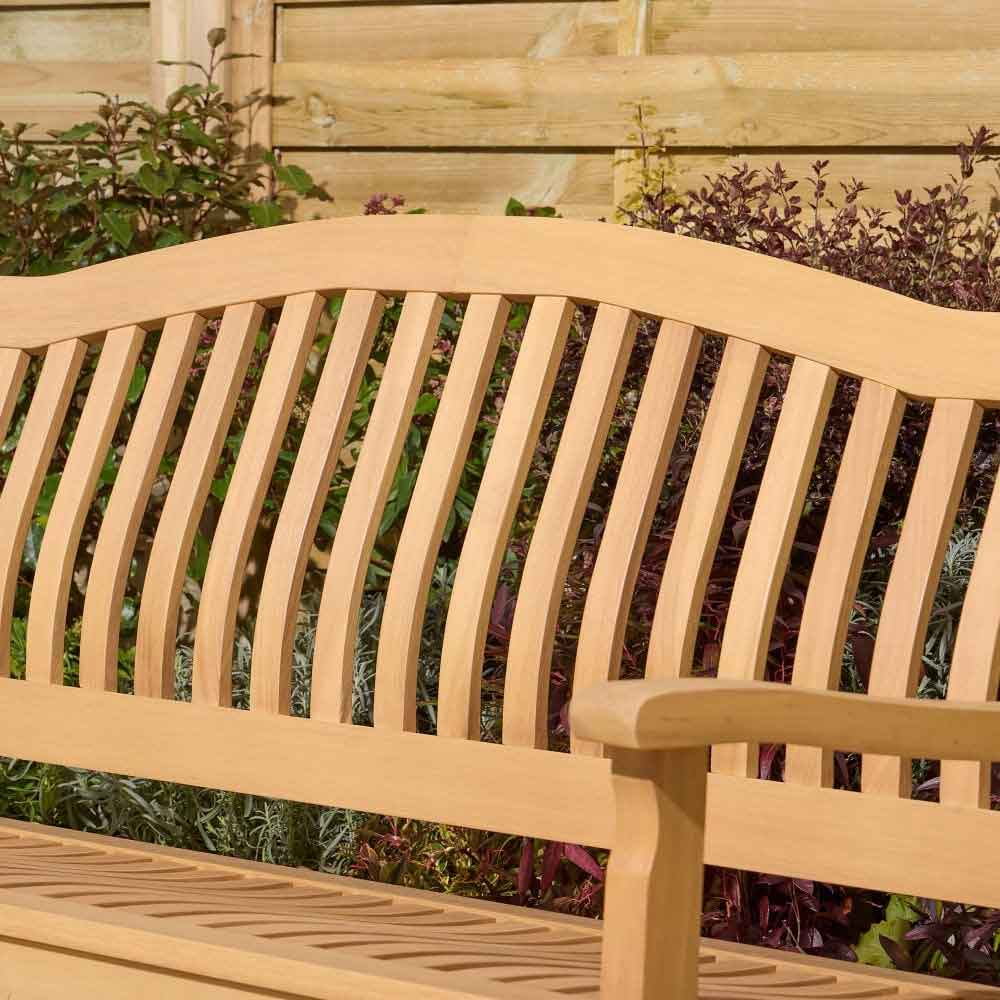 Zenith Wooden Garden 3 Seater Bench In Natural