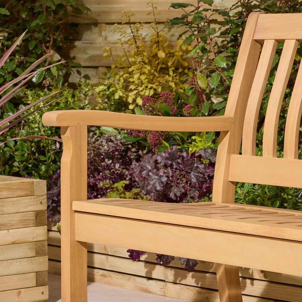 Zenith Wooden Garden 3 Seater Bench In Natural