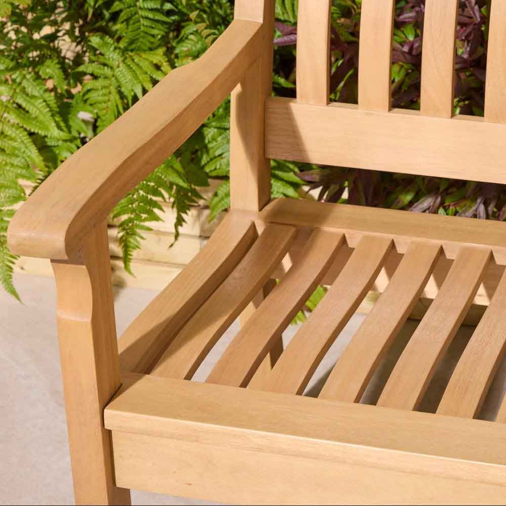 Zenith Wooden Garden 3 Seater Bench In Natural