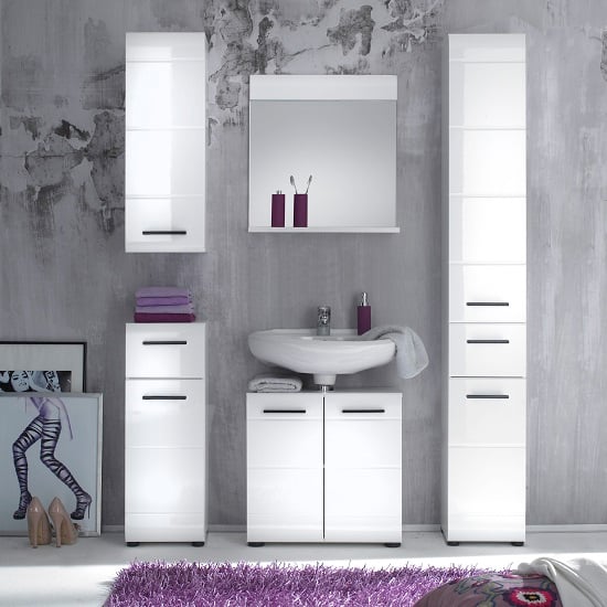 Photo of Zenith bathroom furniture set 1 in white with high gloss fronts