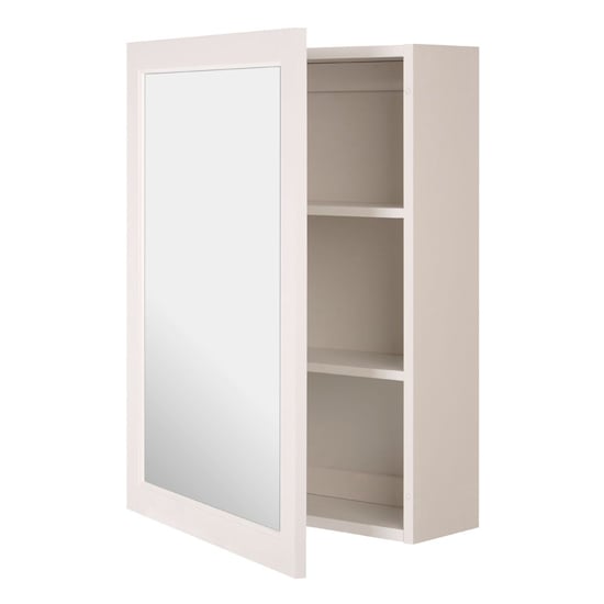 Zennor Mirrored Wall Cabinet In White With 2 Inner Shelves_2