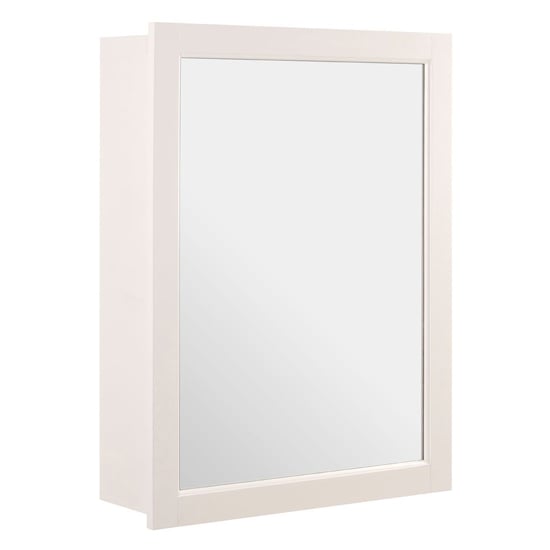 Zennor Mirrored Wall Cabinet In White With 2 Inner Shelves_5