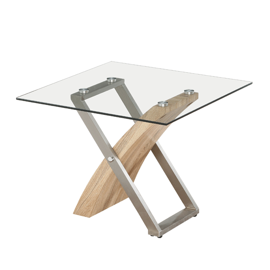 oak and glass lamp table