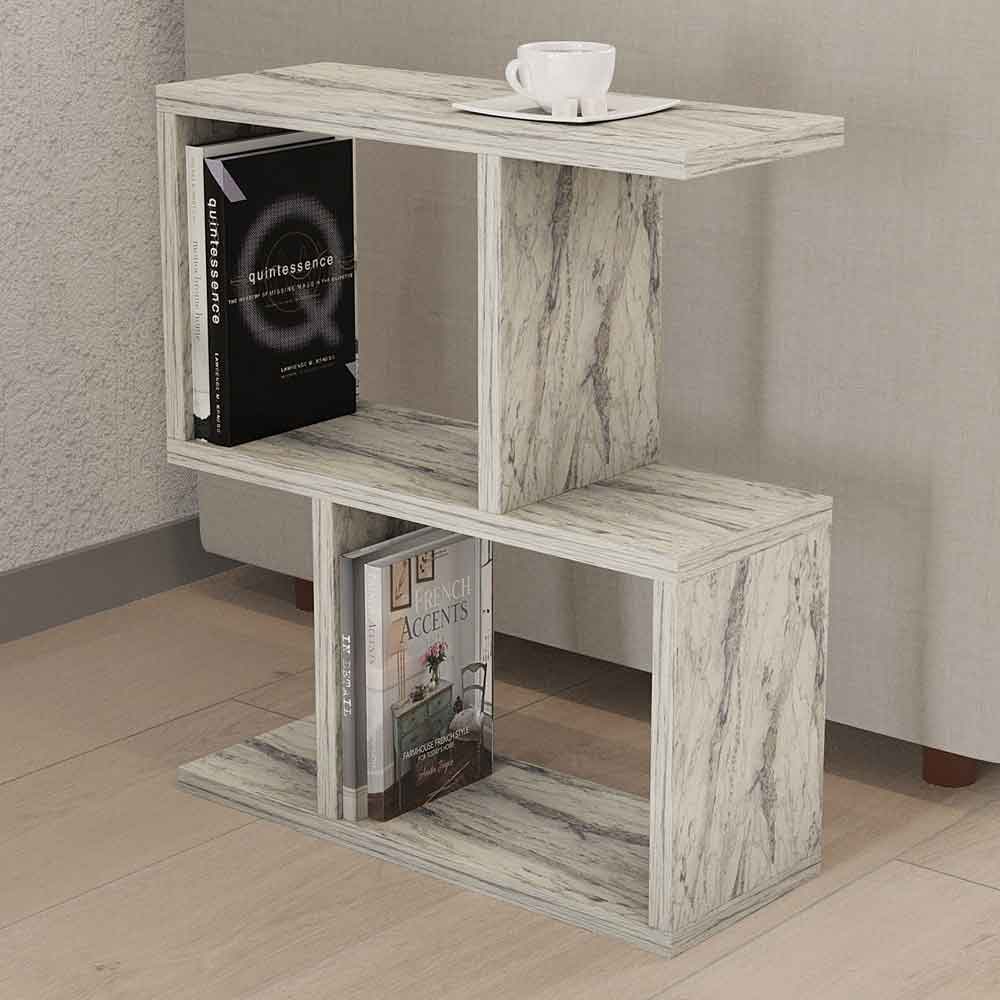 zet Wooden Side Table in Freesia Marble Effect