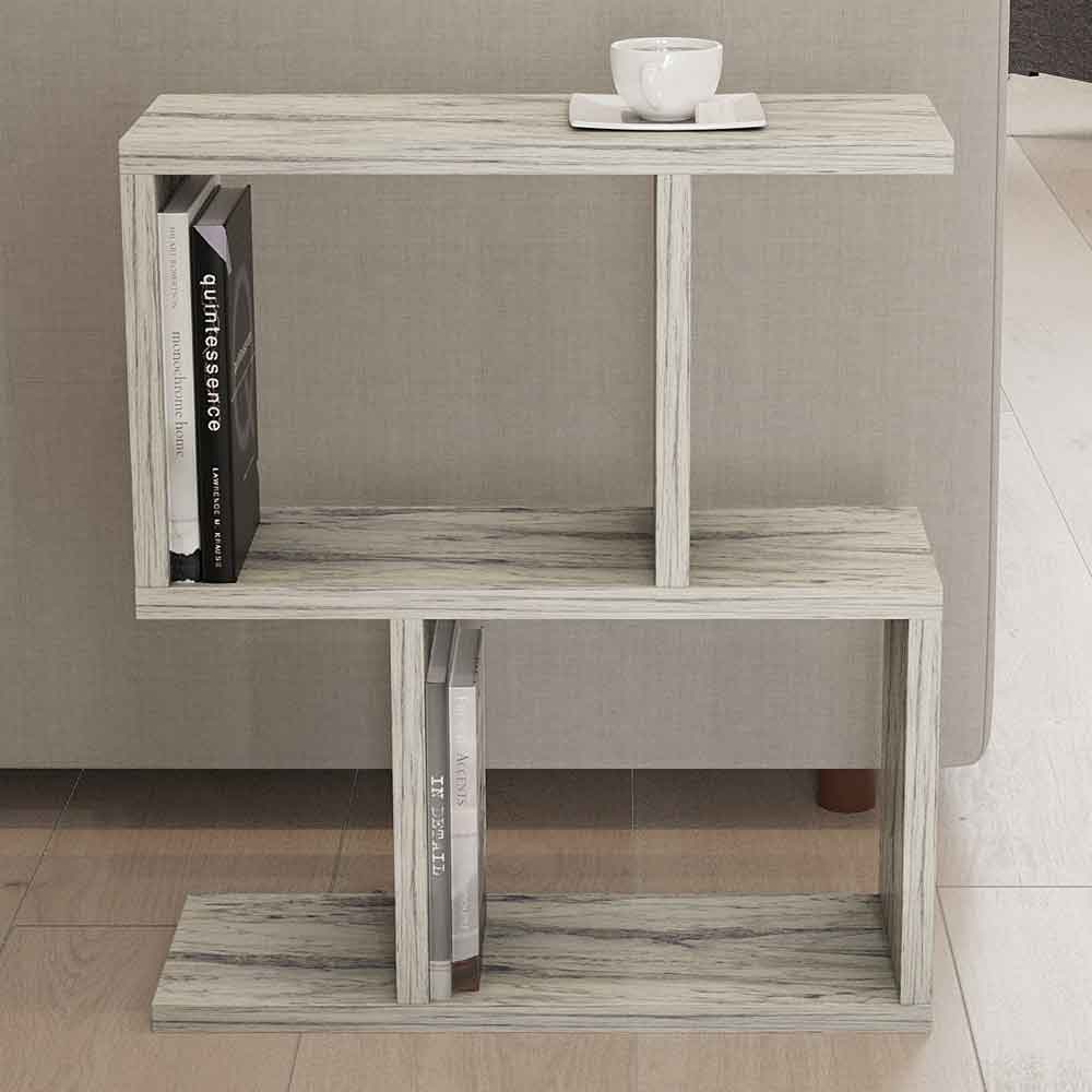 zet Wooden Side Table in Freesia Marble Effect