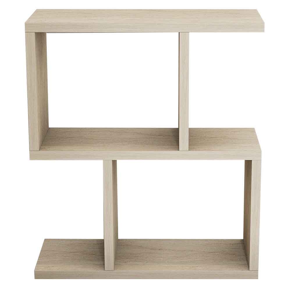 zet Wooden Side Table in Travertine Marble Effect