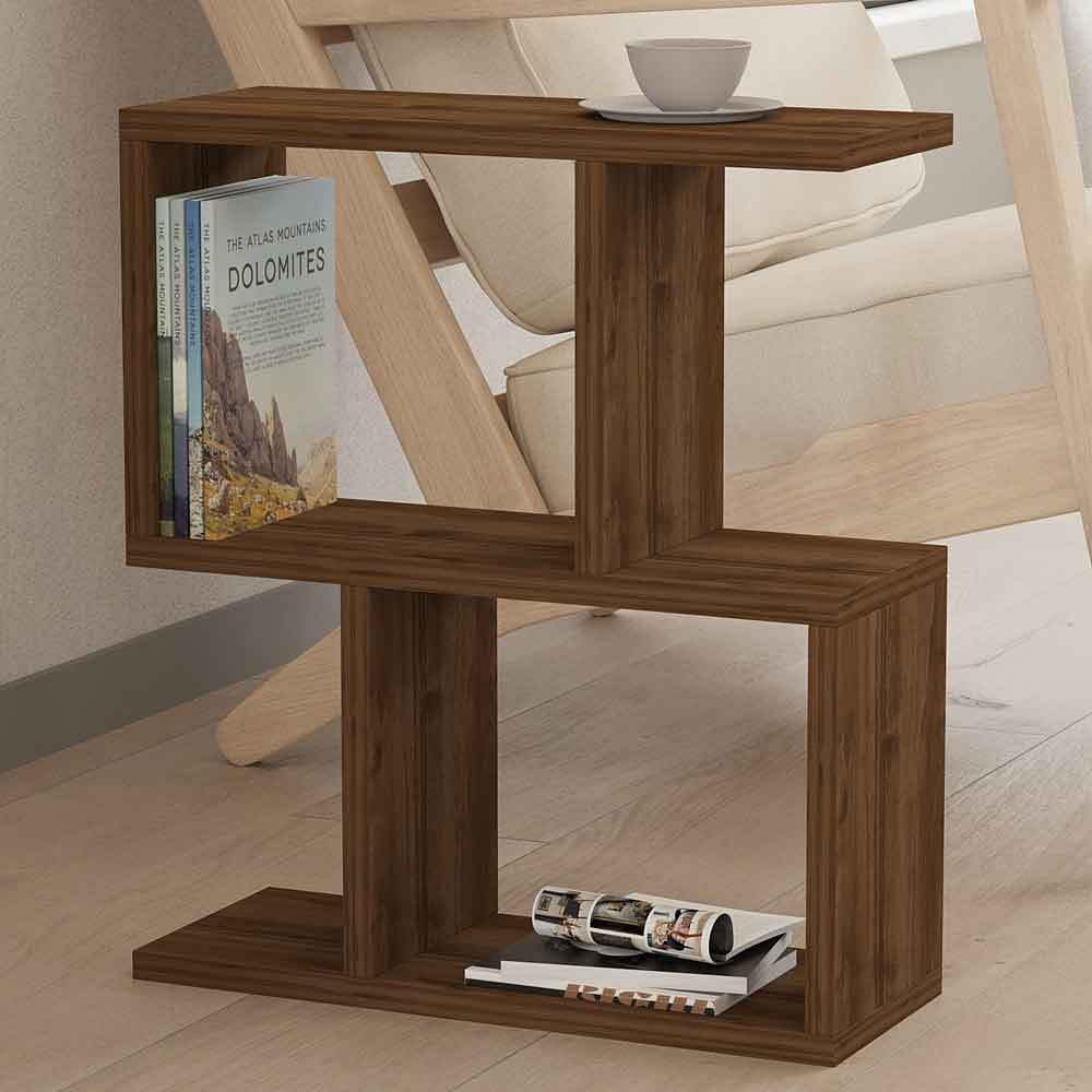 zet Wooden Side Table in Walnut