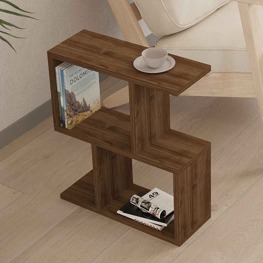zet Wooden Side Table in Walnut