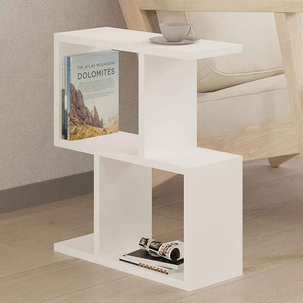 zet Wooden Side Table in White