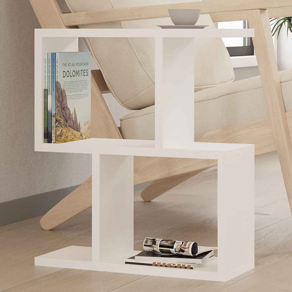 zet Wooden Side Table in White