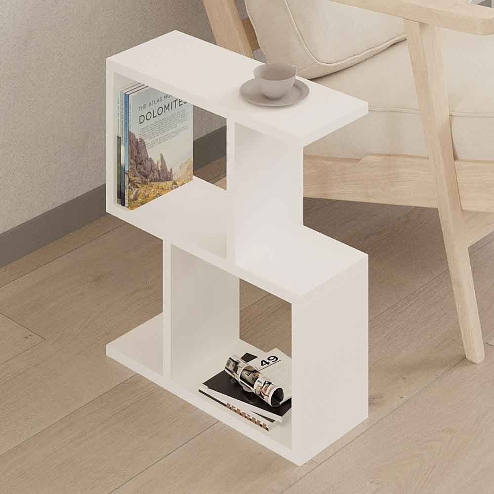 zet Wooden Side Table in White