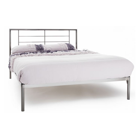 Zeus Metal King Size Bed In Black Nickel Furniture in Fashion