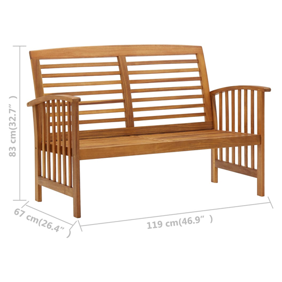 Zeya Wooden Garden Seating Bench In Natural