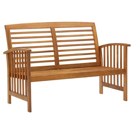 Photo of Zeya wooden garden seating bench in natural