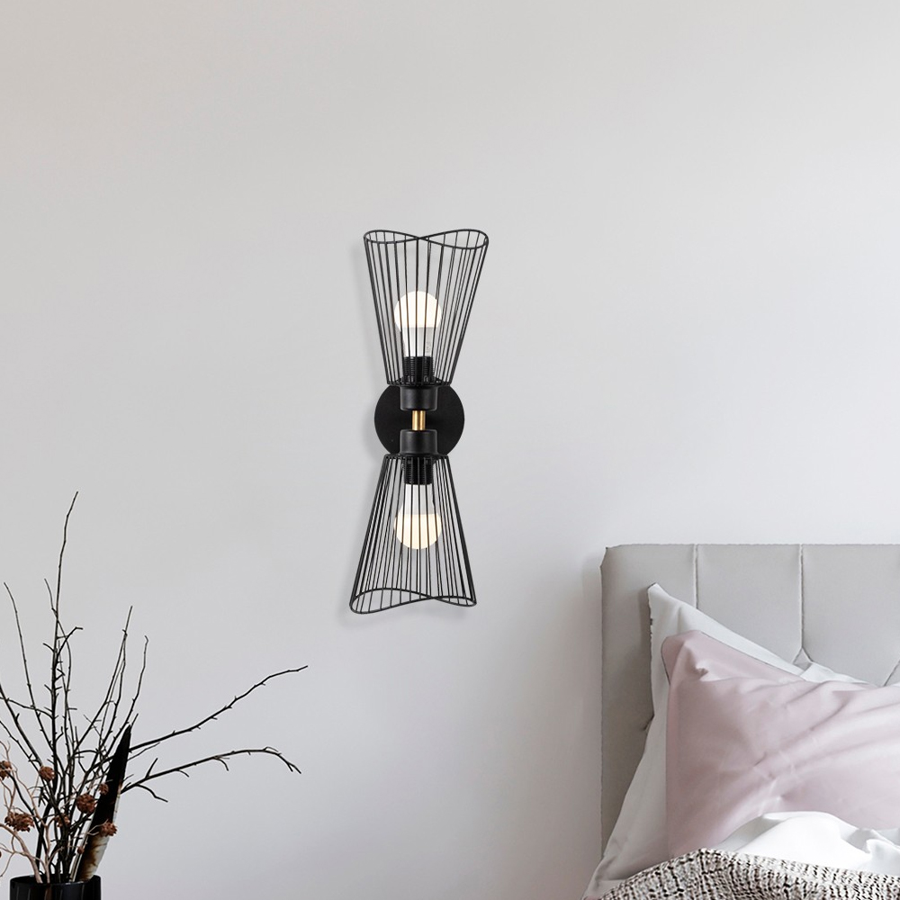 Zeyno Metal Wall Light in Black