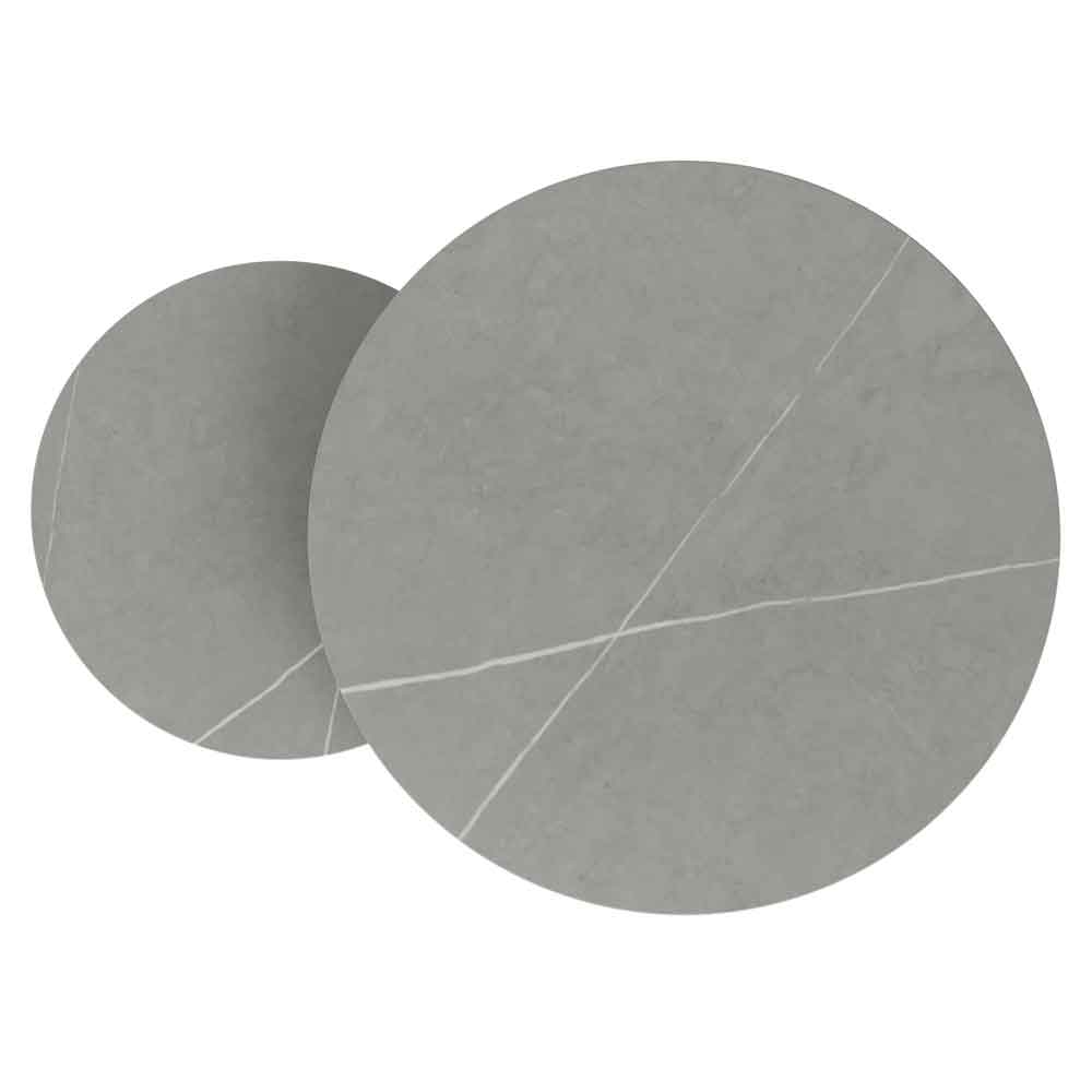 Zillah Round Ceramic Top Set Of 2 Side Table in Grey