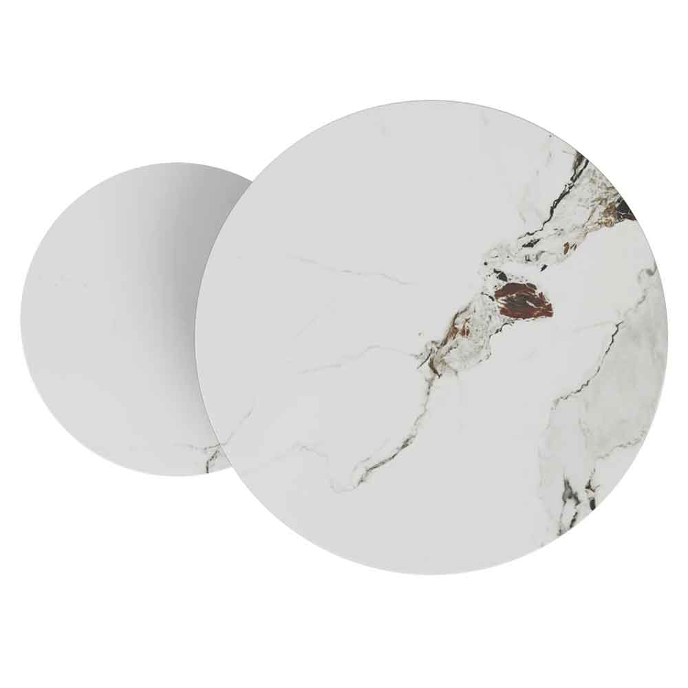 Zillah Round Ceramic Top Set Of 2 Side Table in White