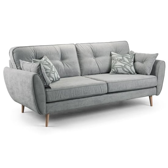 Product photograph of Zincate Fabric 3 Seater Sofa In Grey from Furniture in Fashion