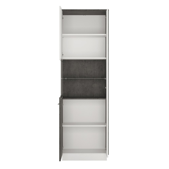 Zinger Left Handed Wooden Display Cabinet In Grey And White_2
