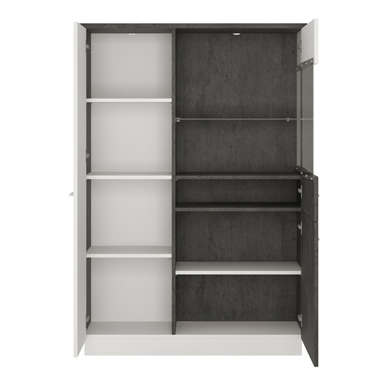 Zinger Right Handed Low Wooden Display Cabinet In Grey And White