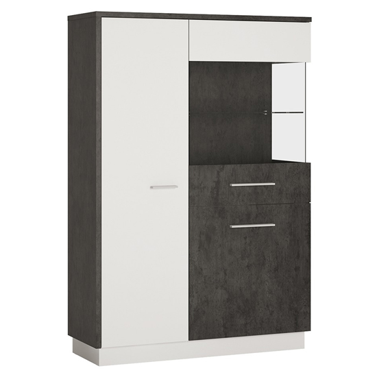 Read more about Zinger right handed low wooden display cabinet in grey and white