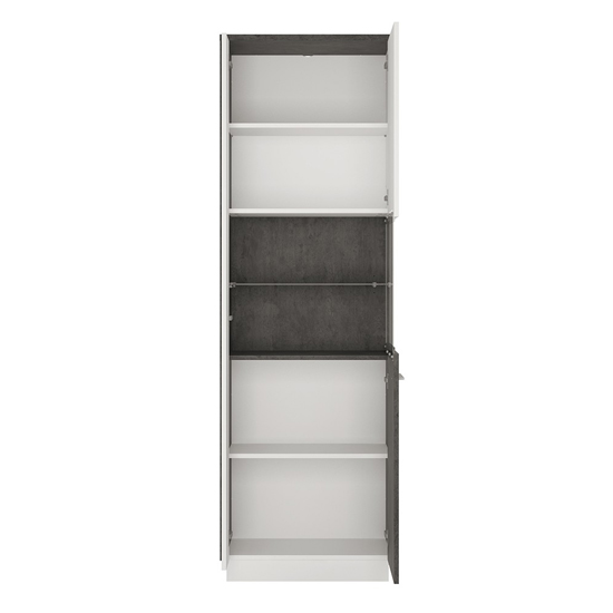 Zinger Right Handed Wooden Display Cabinet In Grey And White_2