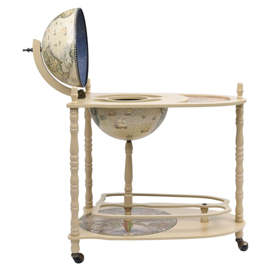 Zinnia Wooden Freestanding Globe Bar Wind Stand In White