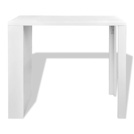 Zion High Gloss Bar Table With Wine Rack In White Furniture in Fashion
