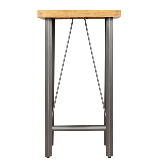 Ziva 60cm Wooden Bar Table With Steel Frame In Brown