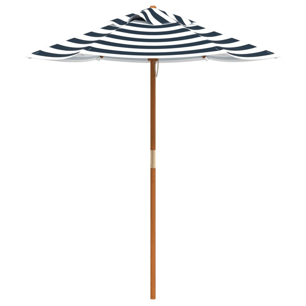 Zivelo Outdoor Solid Wood Picnic Table Set with Blue Umbrella in Dark Brown