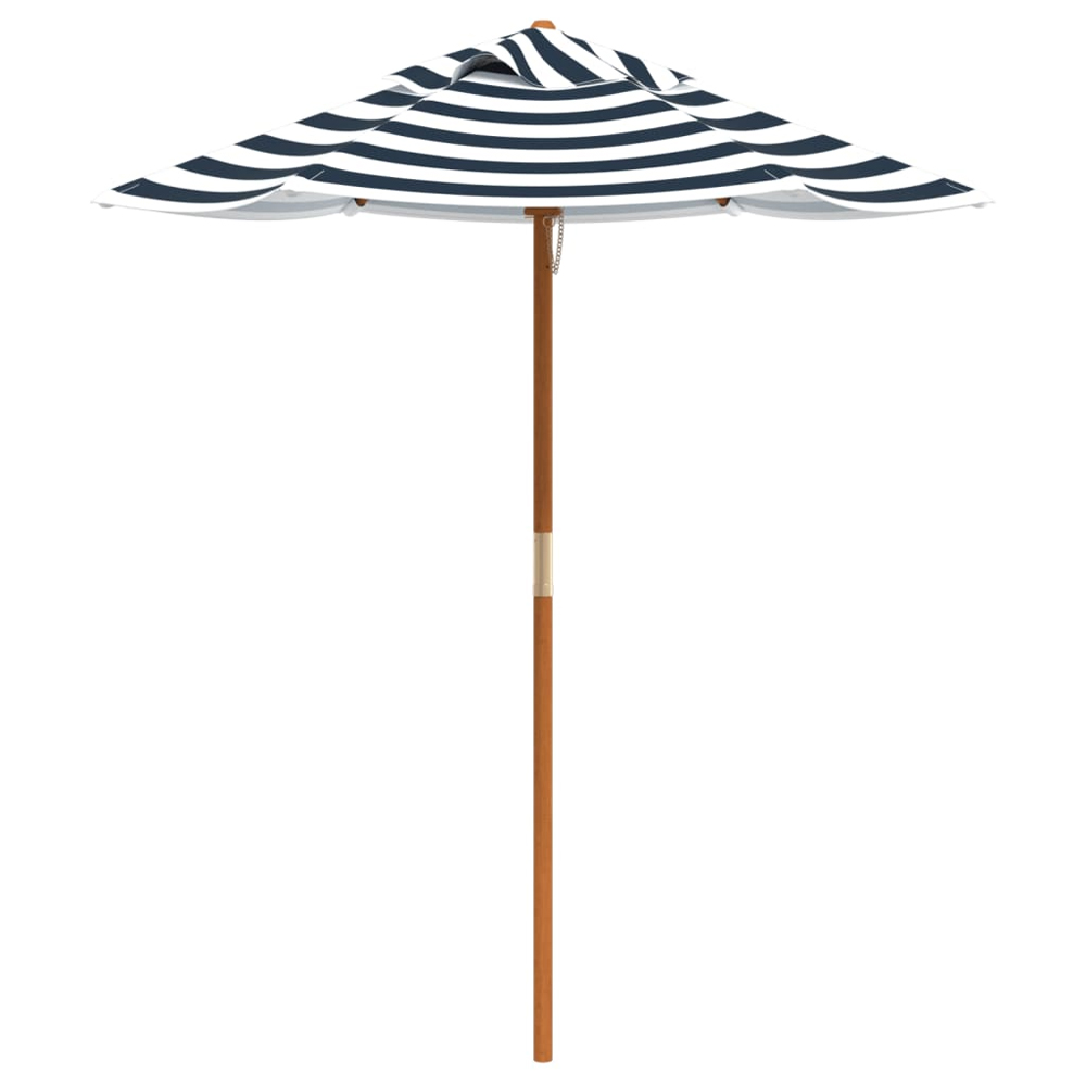 Zivelo Outdoor Solid Wood Picnic Table Set with Blue Umbrella in Natural