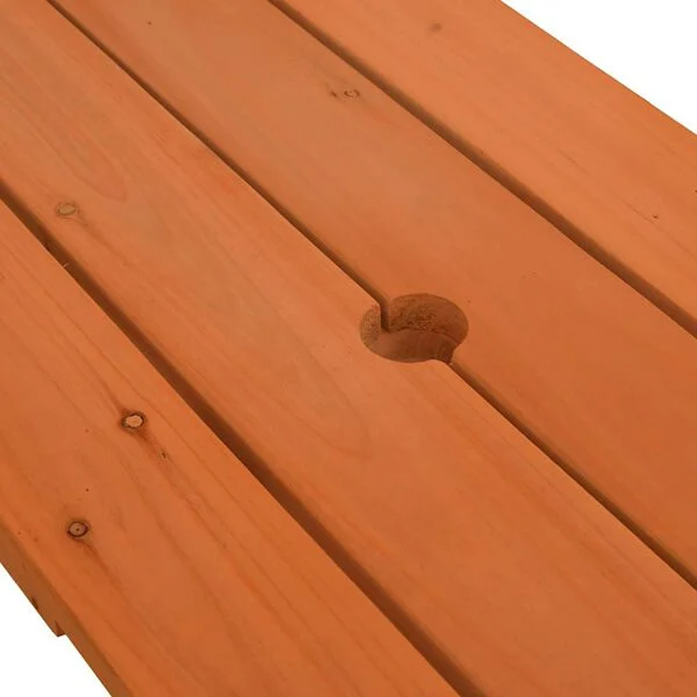 Zivelo Outdoor Solid Wood Picnic Table Set in Dark Brown