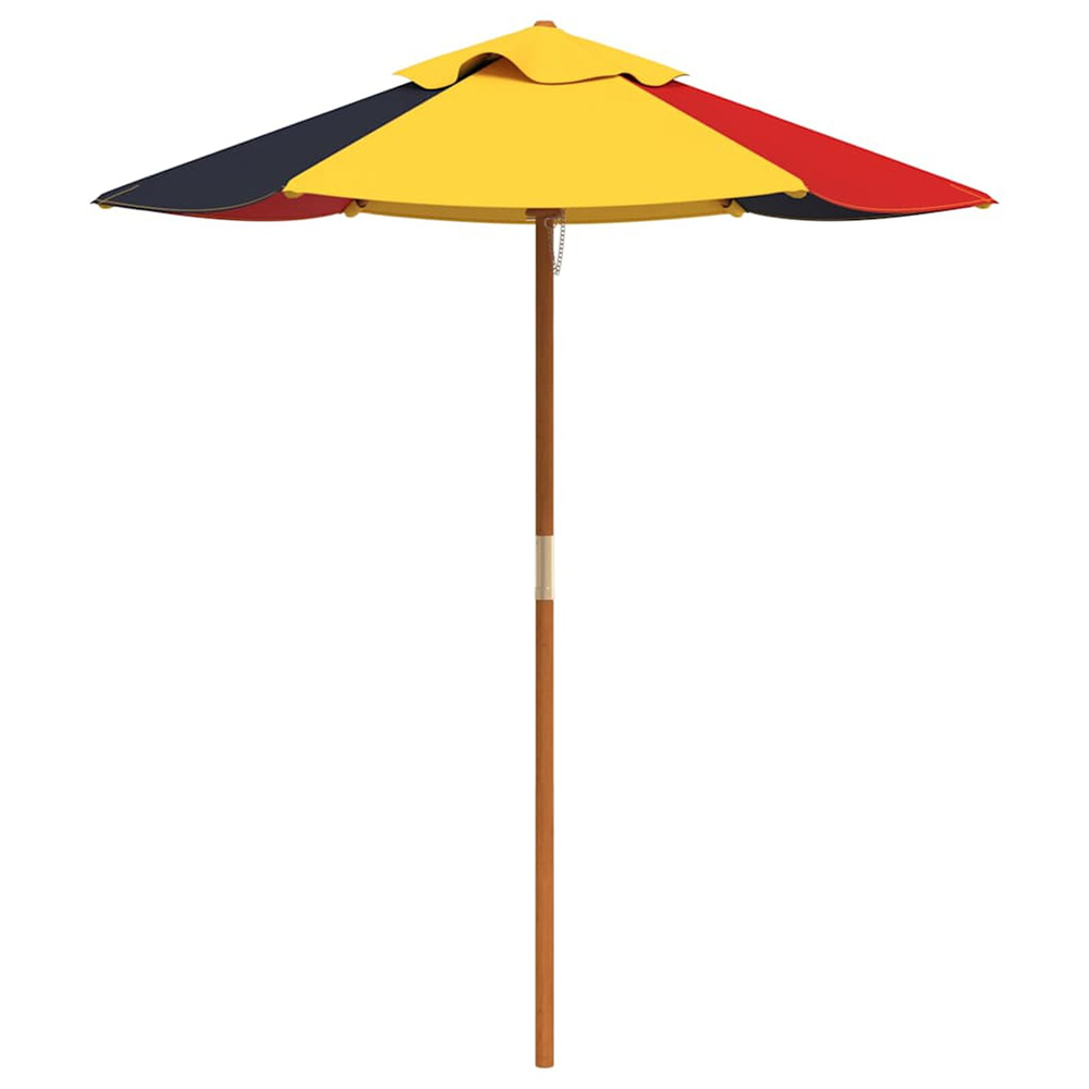 Zivelo Outdoor Solid Wood Picnic Table Set with Multicolour Umbrella in Natural