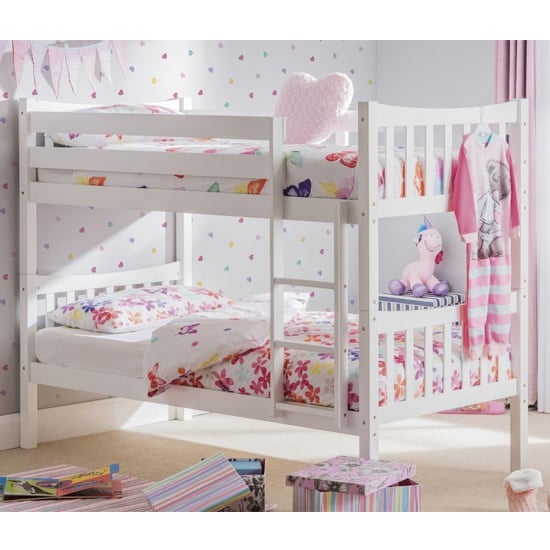 Product photograph of Zabby Wooden Bunk Bed In Bright White from Furniture in Fashion