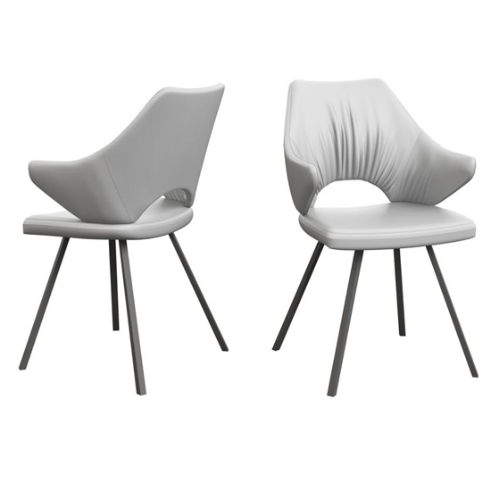 Product photograph of Zoyati White Faux Leather Dining Chairs In Pair from Furniture in Fashion