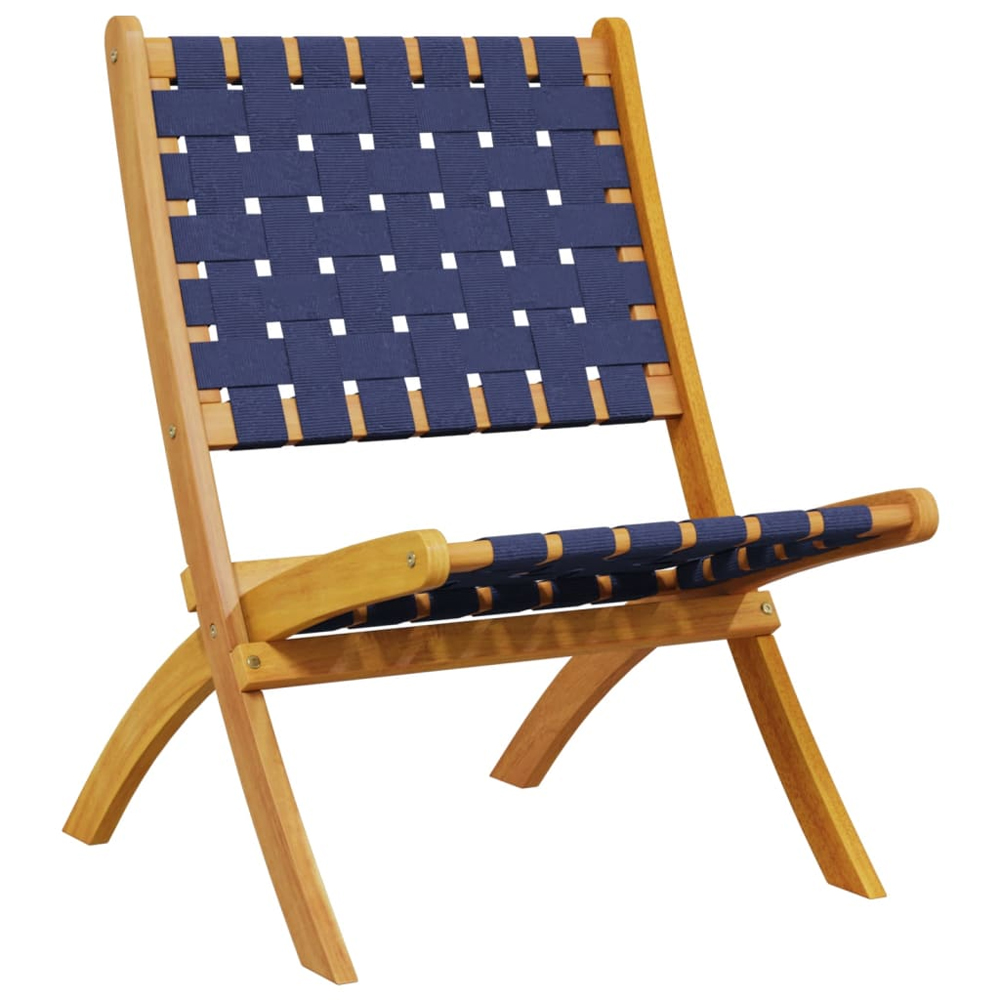 Zoreva Garden Fabric Folding Duo Set with Acacia Wood Frame in Blue