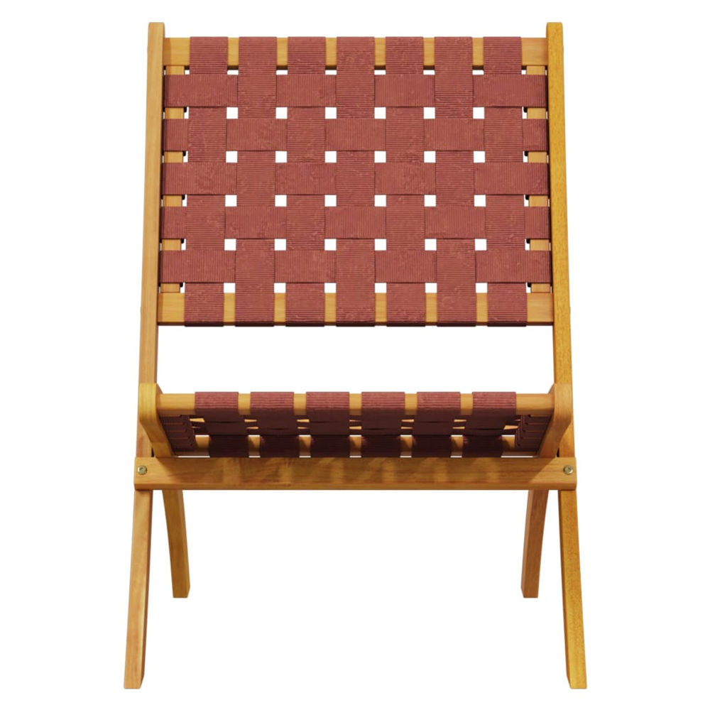 Zoreva Garden Fabric Folding Duo Set with Acacia Wood Frame in Red