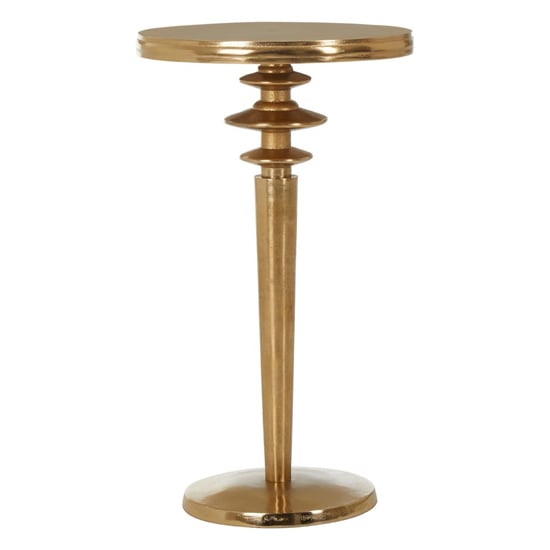 Zosma Round Aluminium Side Table In Warm Gold_1